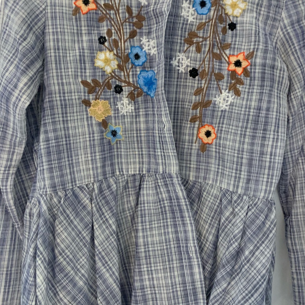 Blue Flower Pattern Blouse